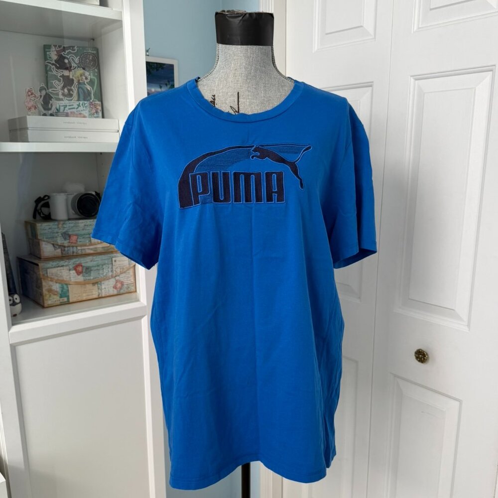 PUMA Blue Logo Tee – Size XL